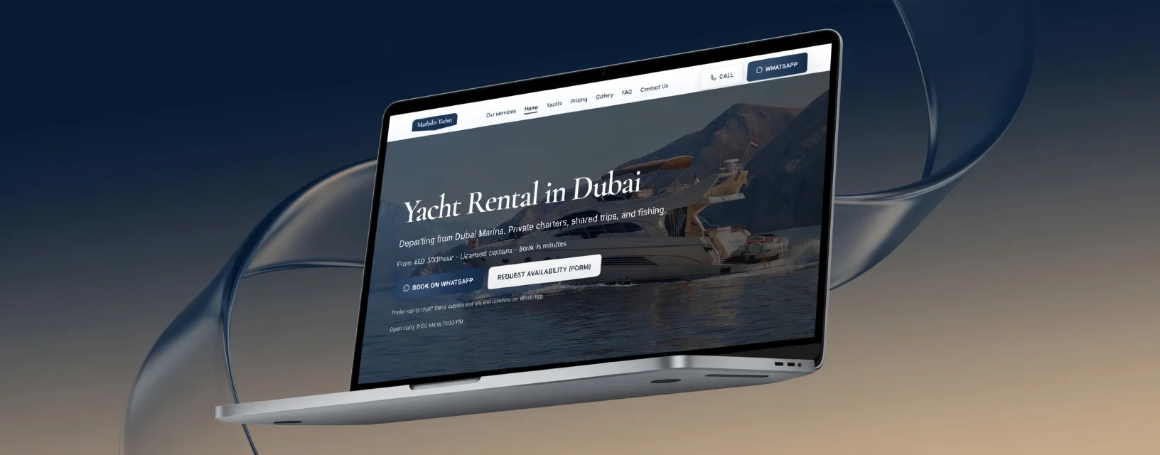 Yacht rental website - project visual